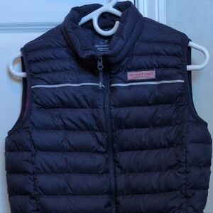 XS Women's Vineyard Vines Navy Puffer Vest; Youth XL (Size 18)